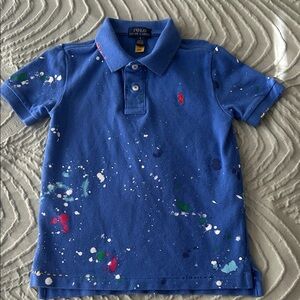 Polo by Ralph Lauren Kids Splatter Blue Polo Shirt